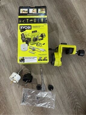RYOBI A99DLK6 Wood/Metal Door Lock Installation Kit + Extra Hole Saws & Bits
